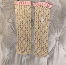 Load image into Gallery viewer, Gucci Crystal Embellished GG Socks in Beige