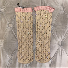 Load image into Gallery viewer, Gucci Crystal Embellished GG Socks in Beige
