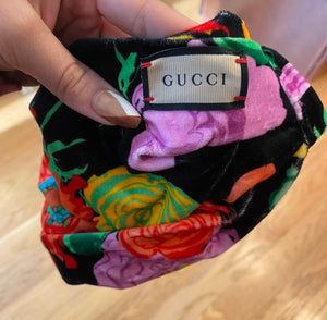 Gucci Velvet Headband in Floral Print