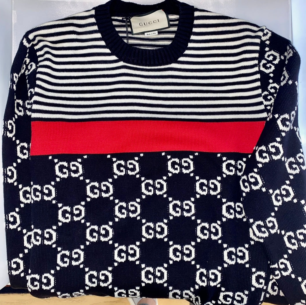 Gucci GG Supreme Striped Knit Sweater