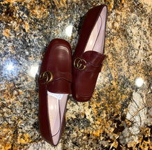 Load image into Gallery viewer, Gucci GG Leather Loafers in Vintage Bordeaux