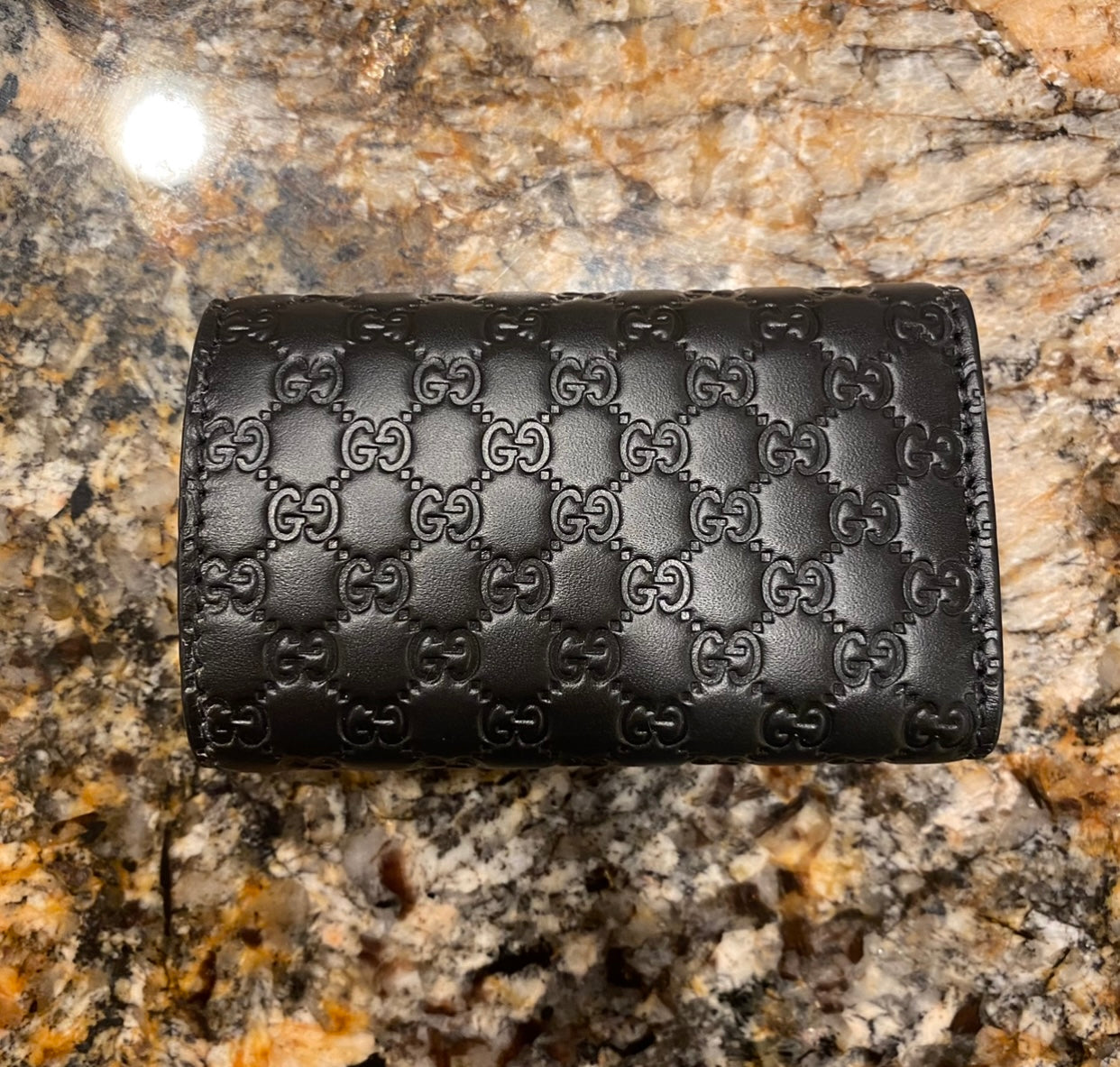 Authenticated Used Gucci key case/key holder GUCCI 6 row sima leather black  138093 
