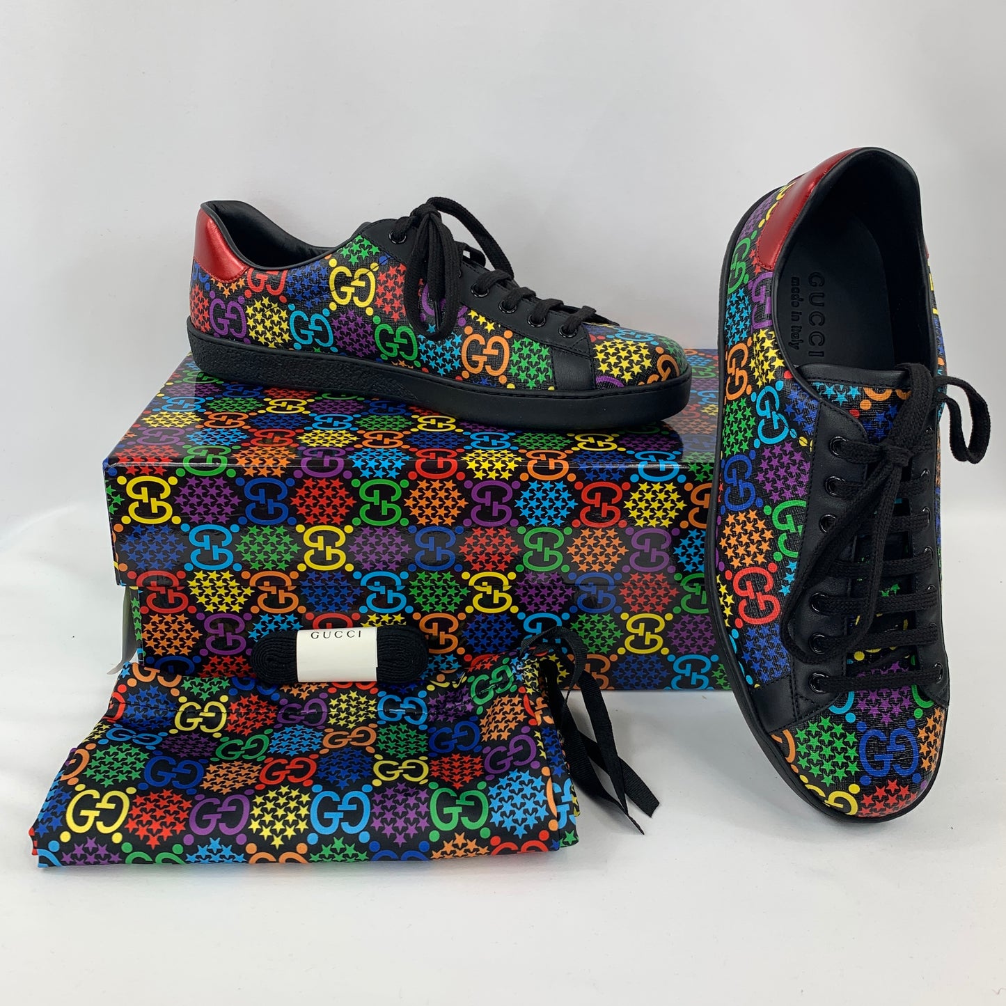 Gucci GG Psychedelic Ace Sneaker in Black