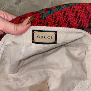 GUCCI Houndstooth Wool Bucket Hat with Double G