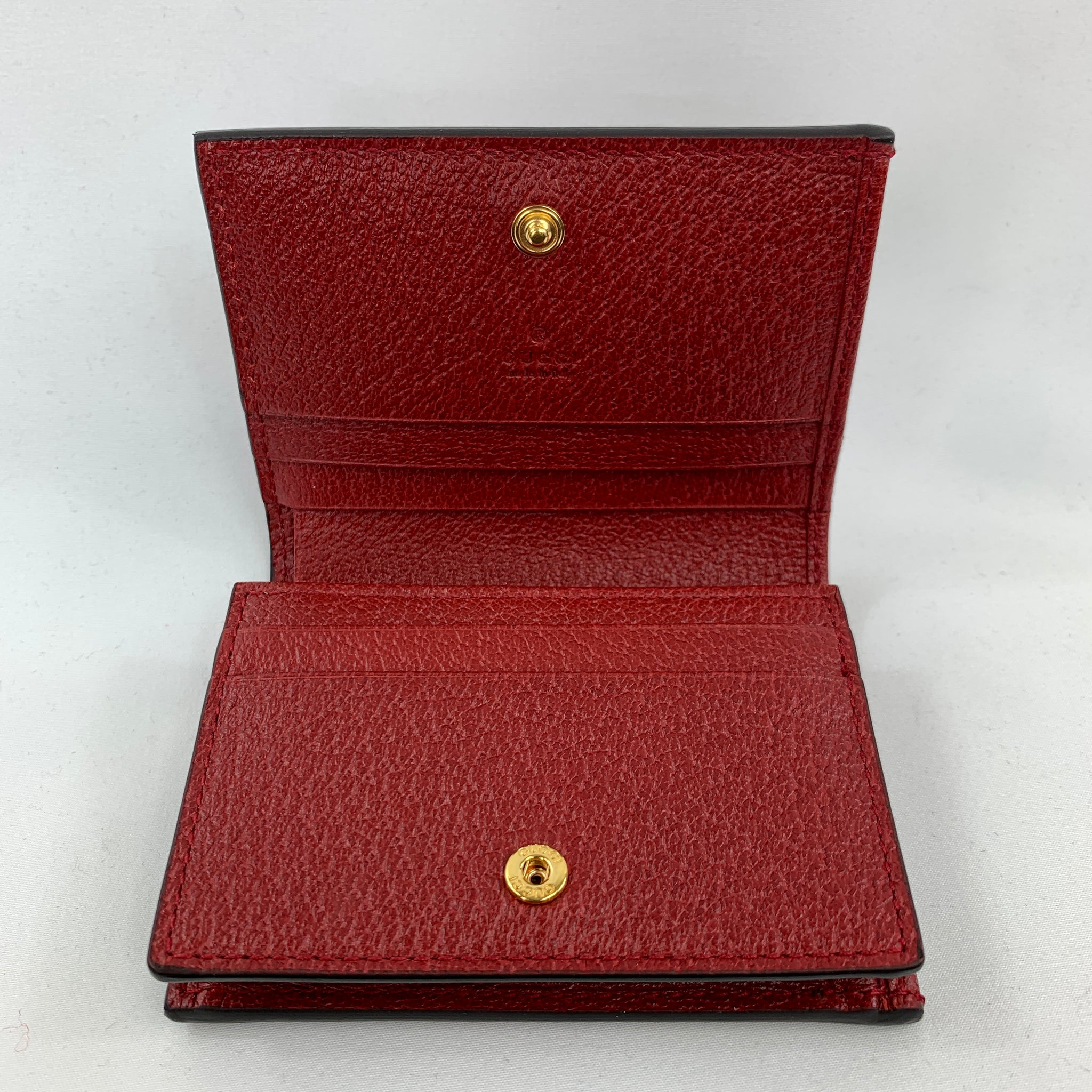 GUCCI Flora Ophidia Red Supreme GG Leather Card Case Wallet NEW