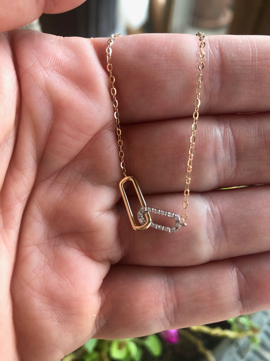Gavriel Paperclip Necklace in 14K Gold