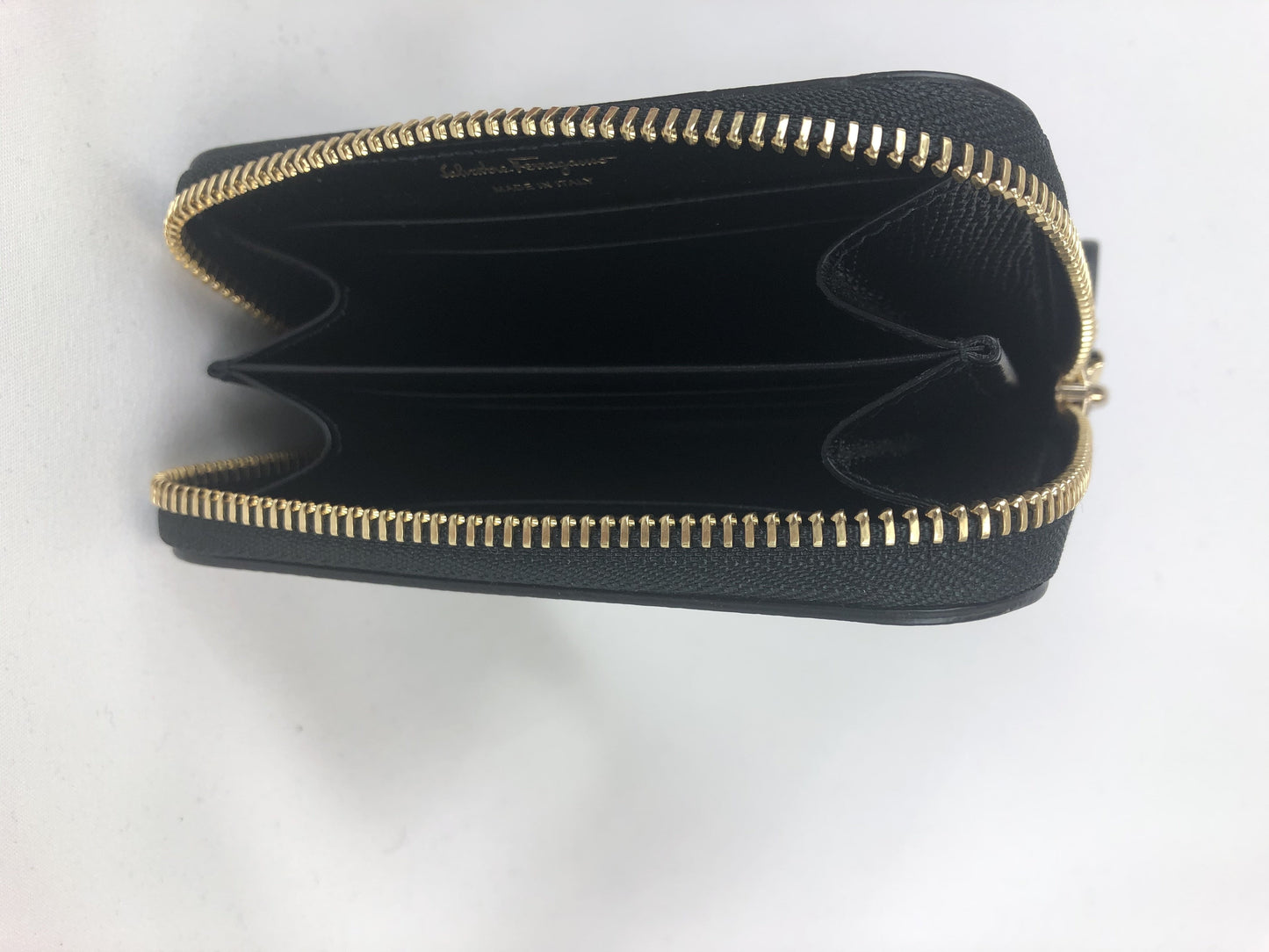 Salvatore Ferragamo Cross Grain Zip Around Wallet in Black