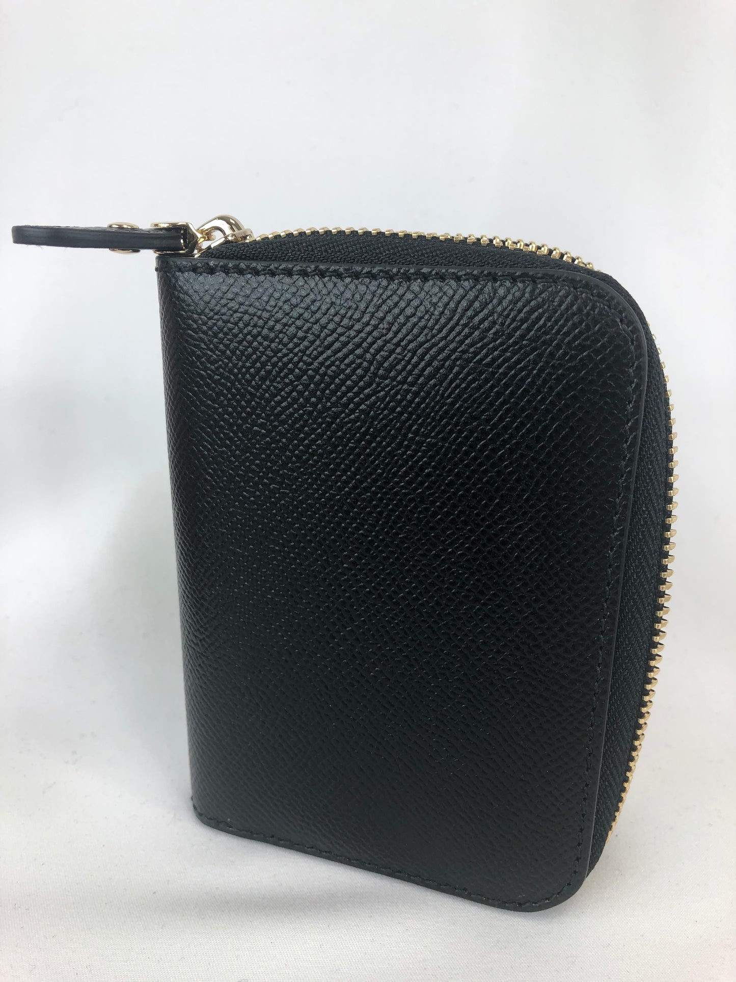 Salvatore Ferragamo Cross Grain Zip Around Wallet in Black