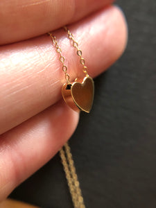 14K Floating Heart on Chain Necklace