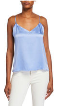 Load image into Gallery viewer, L&#39;Agence Jane Spaghetti-Strap Silk Cami in Seaside Blue is a great addition and staple to any wardrobe.  Wear under a favorite blazer or alone with jeans, shorts, pants.  This camisole is a basic necessity that can be dressed up or down.  Adjustable Straps  Seaside Blue  Hits at Waist  V Neck  Made in USA