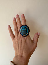 Load image into Gallery viewer, Gucci Ring With Beetle Cameo In Turquoise Resin