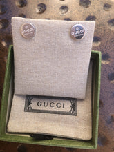 Load image into Gallery viewer, Gucci Logo Sterling Silver Round Stud Earrings