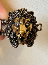 Load image into Gallery viewer, Gucci Lion Head Crystal Bracelet in Gold Metal