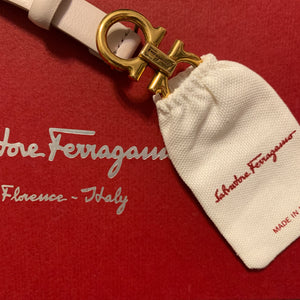 Salvatore Ferragamo Belt with Gold Gancini Buckle in Jasmine