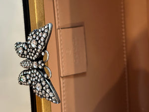 Gucci Broadway Butterfly Handbag Clutch in Black