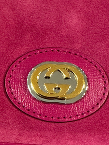 Gucci GG Suede Marina Shoulder Bag in Pink