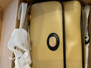 Gucci GG Motif Marina Shoulder Bag in Taupe