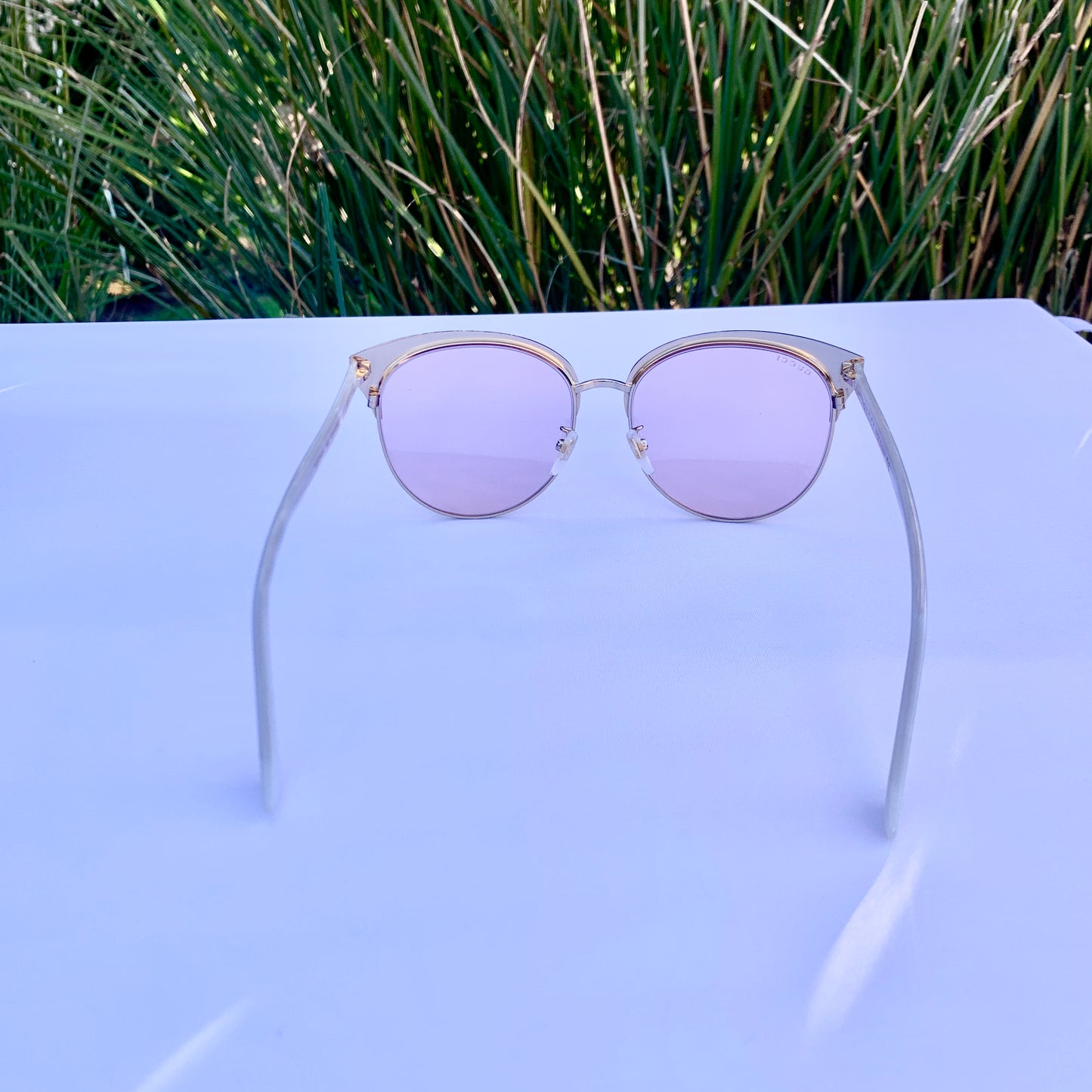 Gucci Specialized Fit Round-frame Metal Sunglasses in Pink