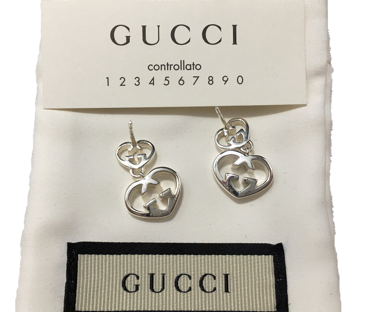 Gucci Heart Logo Earrings
