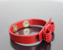Load image into Gallery viewer, Salvatore Ferragamo Vara Bow Leather Bracelet in Lipstick Red