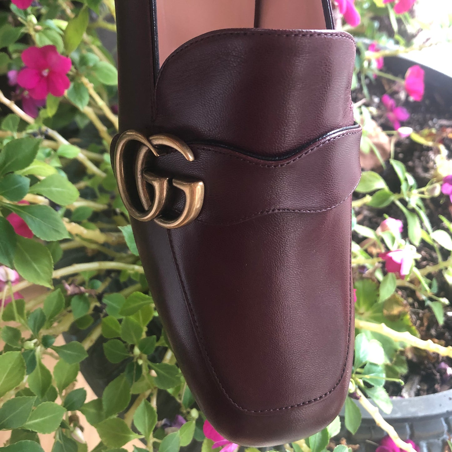 Gucci GG Leather Loafers in Vintage Bordeaux