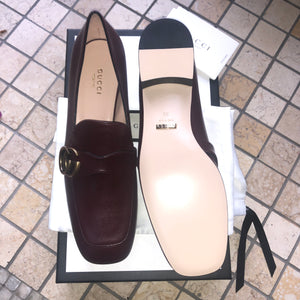 Gucci GG Leather Loafers in Vintage Bordeaux