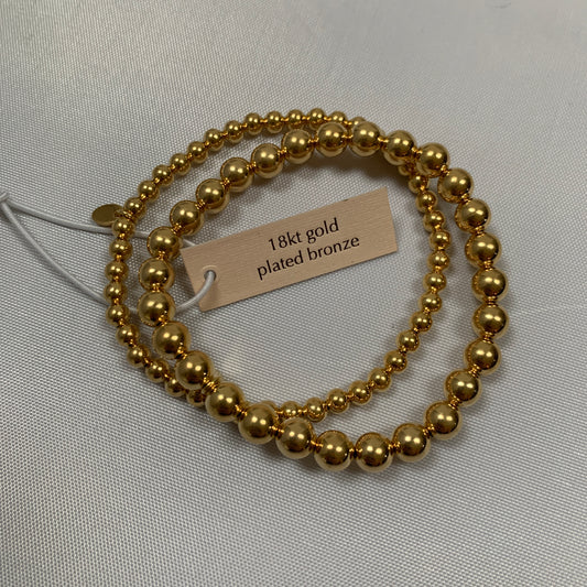Mia Fiore Set of 2 Elastic Bracelets in 18K Gold plated Bronze