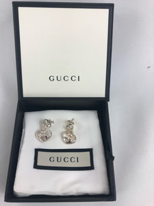 Gucci Love Britt G Heart Earrings in Silver