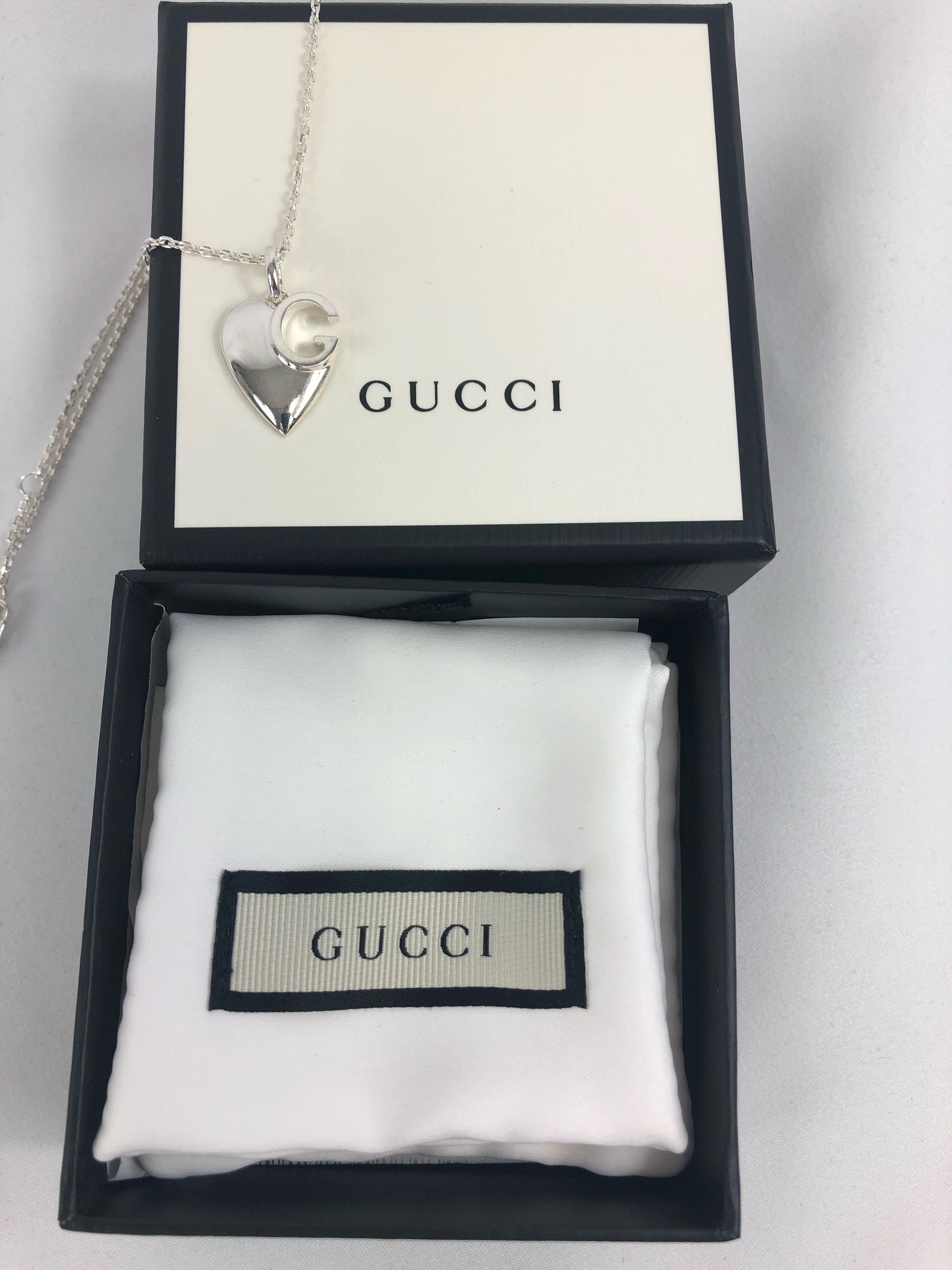 Gucci Sterling Silver Charlotte Heart Necklace
