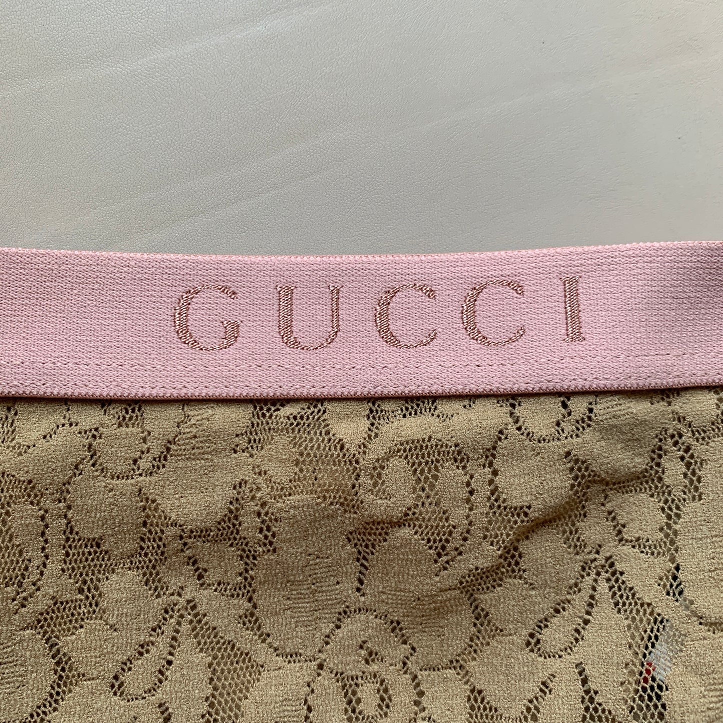 Gucci Floral Lace Tights in Tan