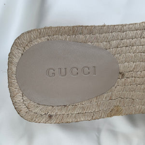 Gucci GG Juta Multi Twisted Woven Slides in Beige