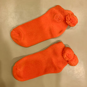 Gucci Cotton Ankle Socks with Pom-poms in Orange