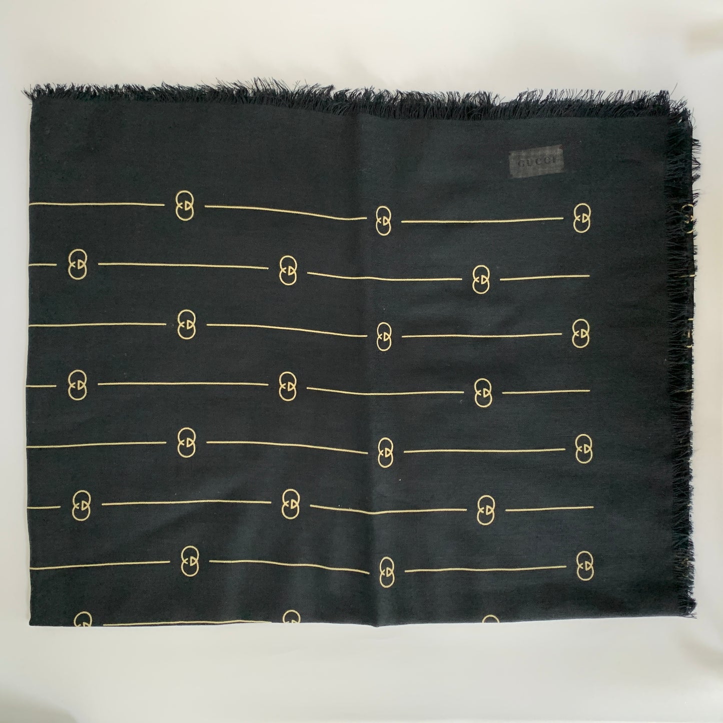 Gucci GG Thin Striped Scarf in Midnight Blue