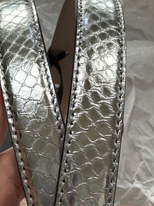 Versace Medusa Leather Belt in Silver