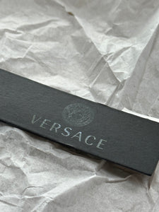 Versace Medusa Leather Belt in Silver