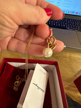 Load image into Gallery viewer, Salvatore Ferragamo Gancini Necklace With Pearl In Gold
