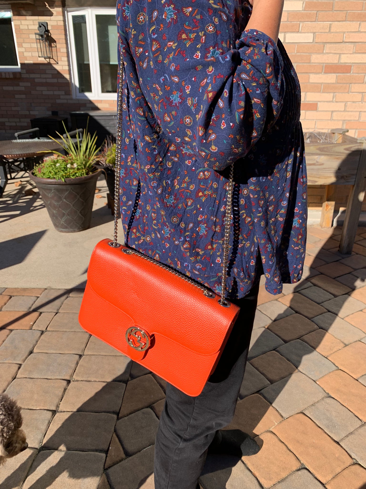 Gucci Medium Interlocking GG Crossbody Bag in Sun Orange
