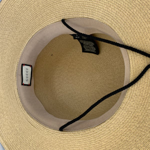 Gucci Straw Hat with Bow Ribbon in Beige