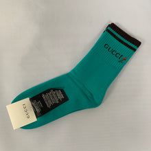 Load image into Gallery viewer, Gucci Rose-Embroidered Cotton Ankle Socks in Emerald Green