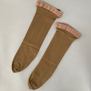 Gucci Lit Amila Mesh Calf Socks in Tan