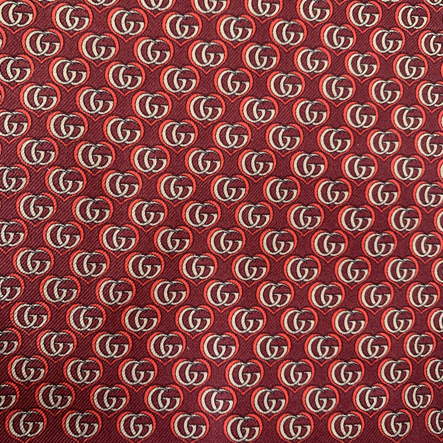 Gucci GG Monogram Hearts Pocket Square in Red