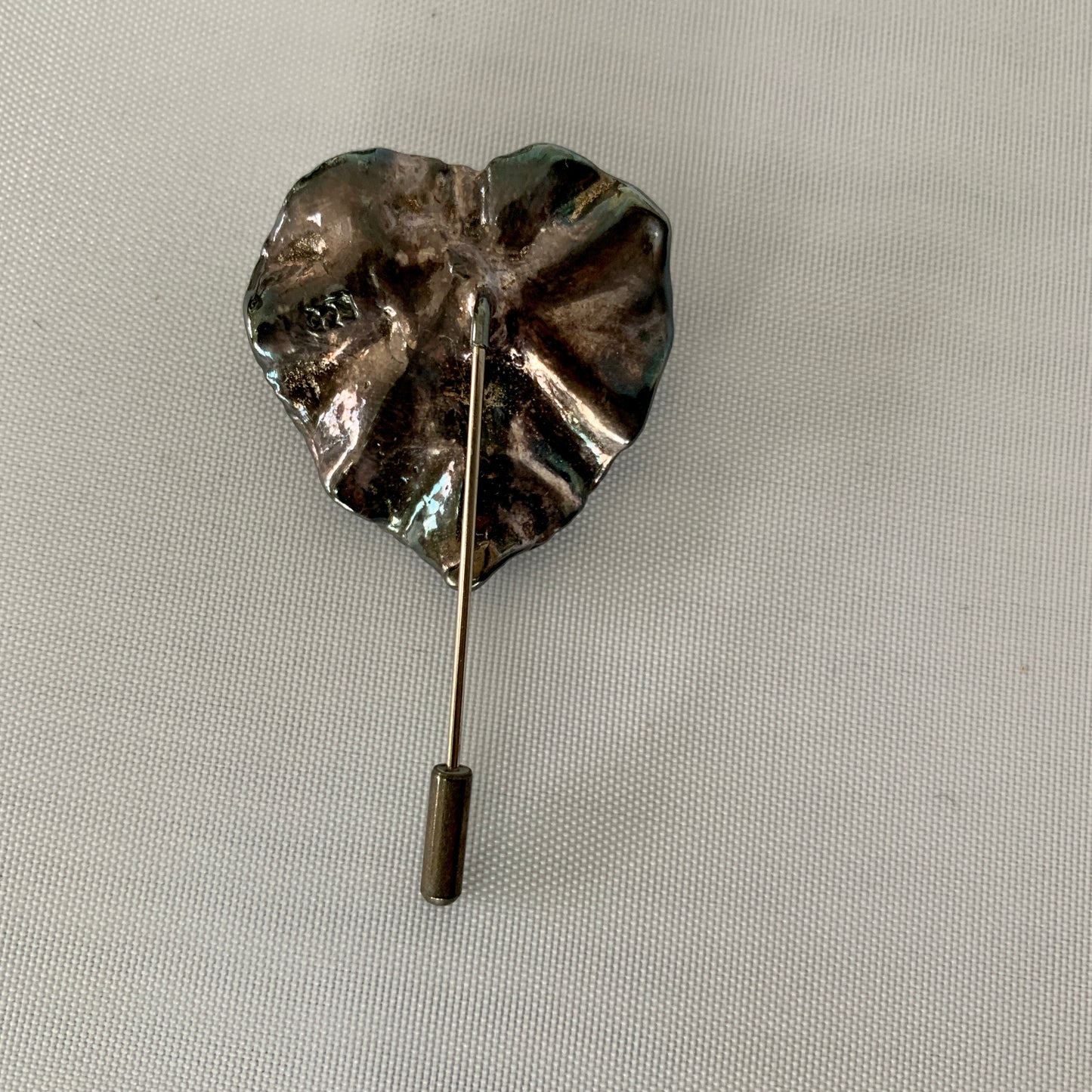 Gavriel Antique Style Flower Heart Brooch in Sterling Silver