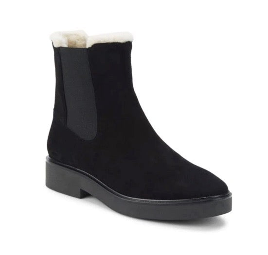 Stuart Weitzman Alpine Faux Fur Lined Suede Chelsea Boots