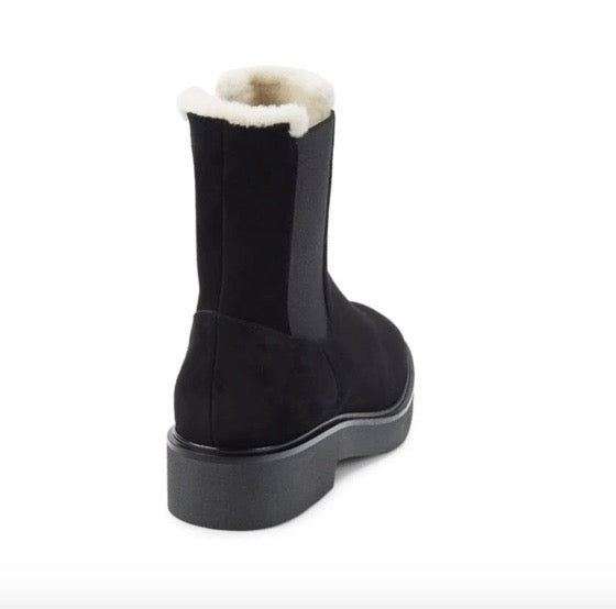 Stuart Weitzman Alpine Faux Fur Lined Suede Chelsea Boots