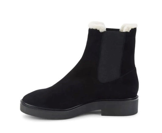 Stuart Weitzman Alpine Faux Fur Lined Suede Chelsea Boots