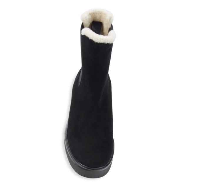 Stuart Weitzman Alpine Faux Fur Lined Suede Chelsea Boots