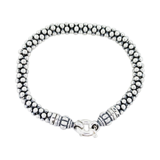 Lagos Signature Caviar Chunky Rope Bracelet in Sterling Silver