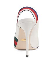 Load image into Gallery viewer, Gucci Sylvie Leather Slingback Pumps with Bee in White