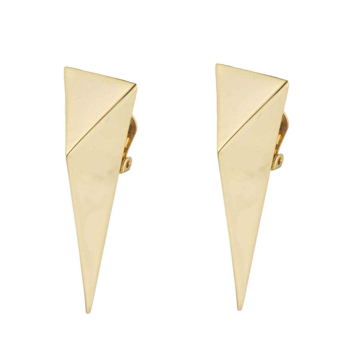 Alexis Bittar Pyramid Clip on Earrings in Gold