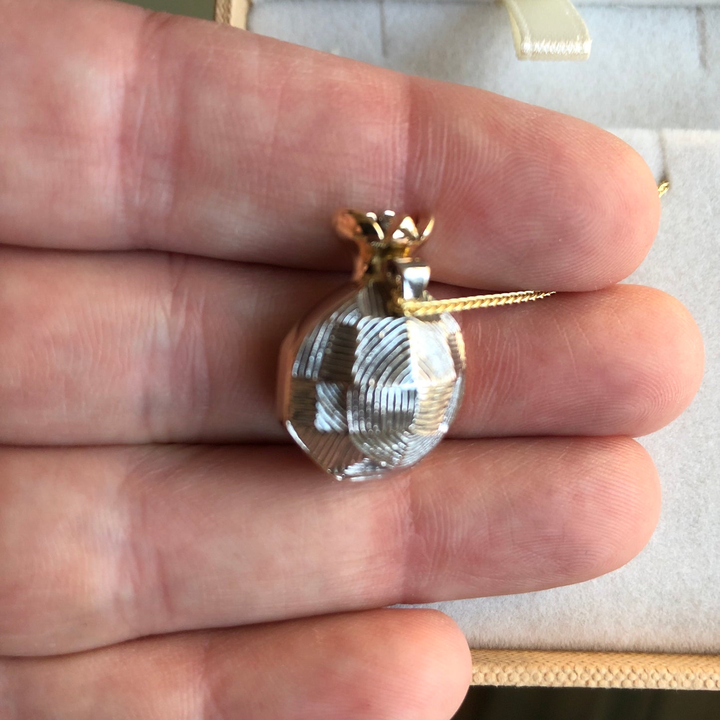 Gavriel 14K White and Gold Pomegranate Necklace with Garnets